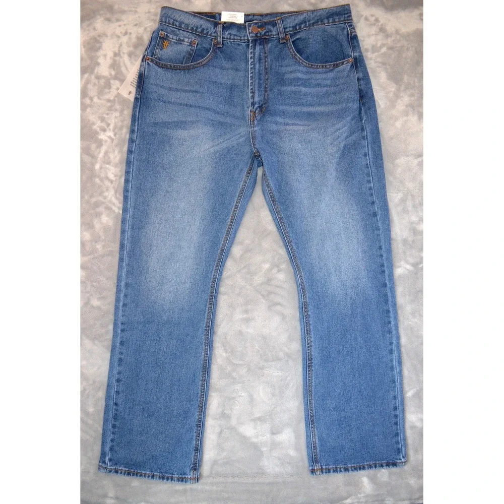 Frye Slim Bootcut 5-Pocket 100% Cotton Denim Jeans Mens 34x30 Medium Wash Nwt's
